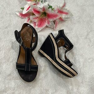 Franco Sarto ‘The Artists Collection’ Ambrosia Black Wedge Sandal Heels